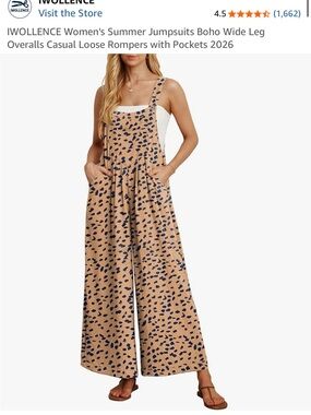 Beige jumpsuit with Navy Spot Print